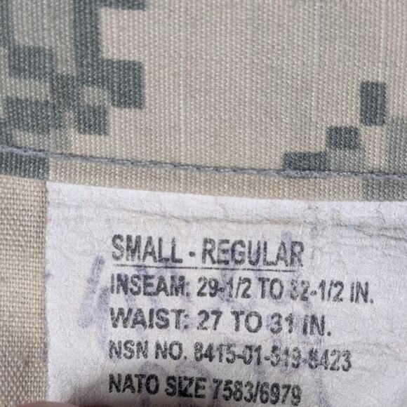 US Army ACU Combat Pants Small Regular Digital Camo Ripstop Cargo Military Issue - Picture 3 of 4
